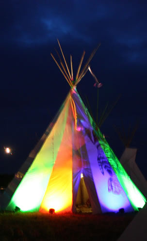 Tipi with lightshow